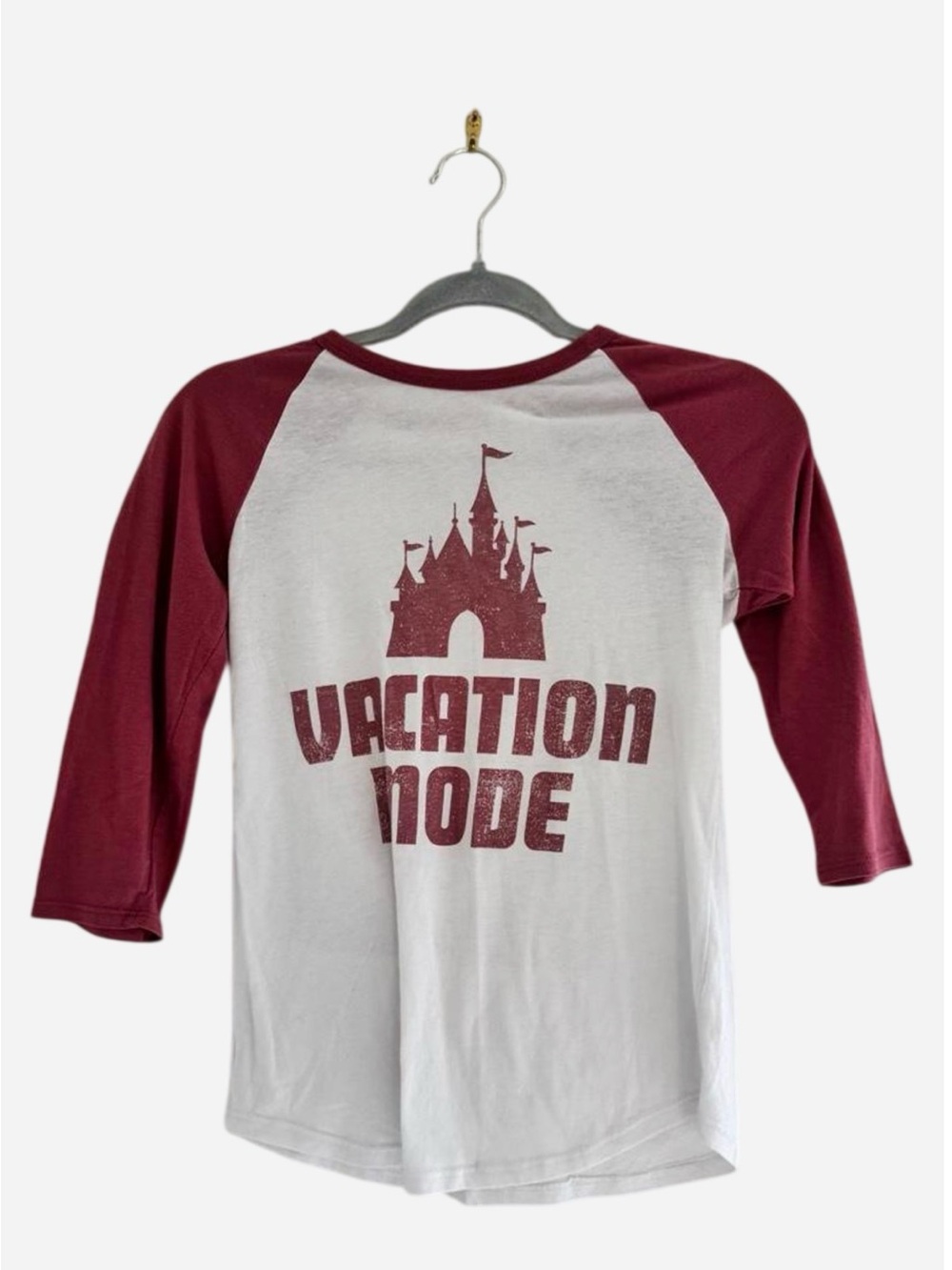 Disney Parks “Vacation Mode” Raglan Tee - White and Burgundy